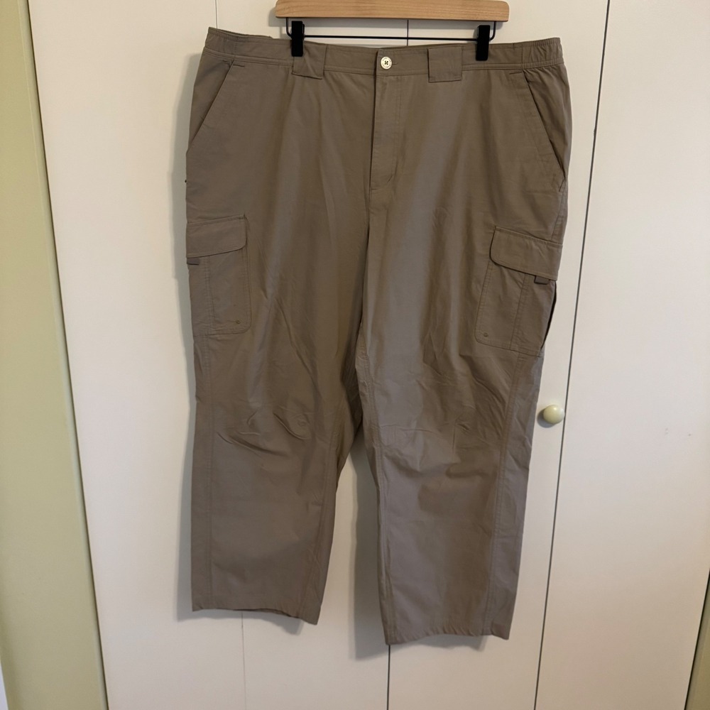 Columbia Titanium Omni-Shield Cargo Pants Mens XXL 32L Tan Hiking Outdoor AM8041